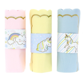 Paper napkin rings pastel unicorn (6pcs)