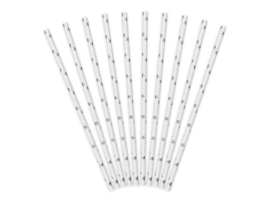 Paper straws silver stars (10pcs)