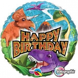 Foil balloon T-rex Happy Birthday 18"
