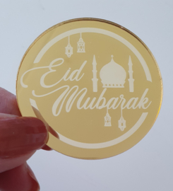 Cupcake topper Eid acrylic gold (ea)