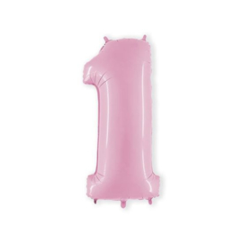 XL foil balloon pink number 1