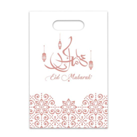 Snoepzakjes Eid plastic rose gold wit (6st)