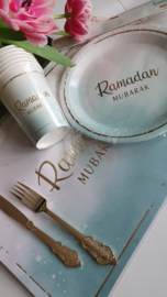 Papieren borden Ramadan mintgroen/goud (6st)
