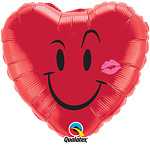 Foil balloon smiley heart (18in)