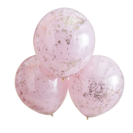 Double layered balloons pink rose gold (3pcs)