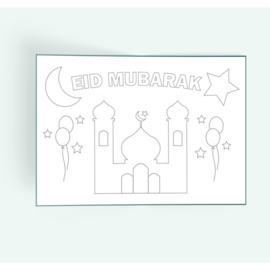 Eid placemats groen wit blad (6st)