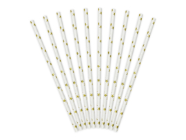 Paper straws golden stars (10pcs)