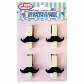 Paper pegs moustache (4psc
