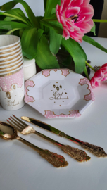 Paper plates Eid romantic pink(8pcs)