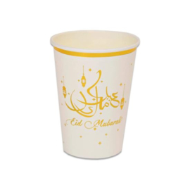 Paper cups Eid white gold  (8st)