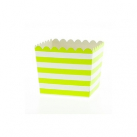 Treat cups lime groen stripes (6st)