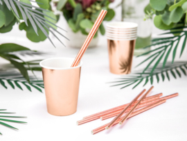 Paper straws shiny rose gold (10pcs)