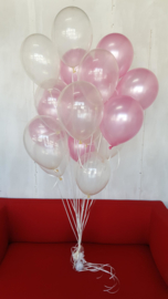 Latex ballonnen gevuld met helium + gel (pst)