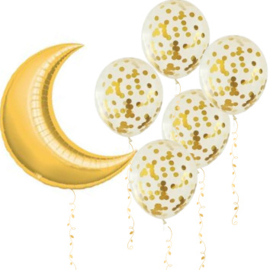 Balloon set moon and confetti (6pcs)