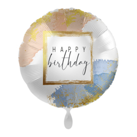 Folie ballon Happy Birthday pastels&gold