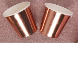 Paper shot glasses rose gold foil