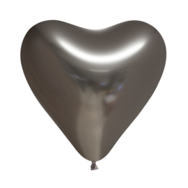 Chrome hart ballon grijs (5st)