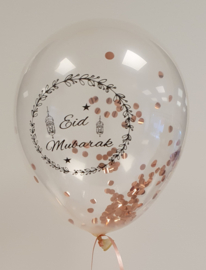 Eid balloons Partyzz mix rose gold confetti (5pcs)