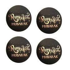 Stickers Ramadan Mubarak rose gold zwart (12st)
