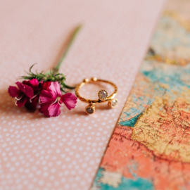 Triple stone textured ring