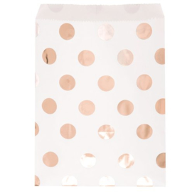 Treat bags rose gold dots (8pcs)