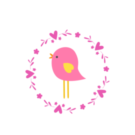 Stickers Baby bird pink