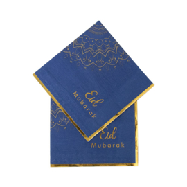 Papieren servetten Eid luxe blauw