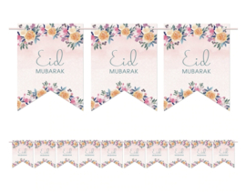 Eid pennant bunting flowers