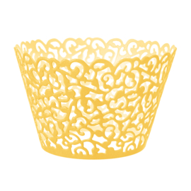 Cupcake wrappers yellow/gold (10pcs)