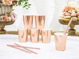 Papieren bekers rose gold (6st)