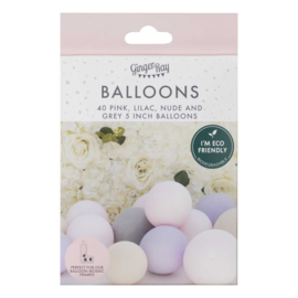 Deco set balloon mini's grey lilac (40pcs)