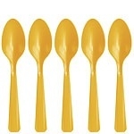 Plastic spoons yellow (20pcs)