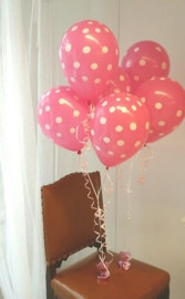 Pink polka balloons (6pcs)