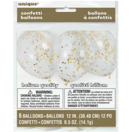 Confetti balloons gold matte (6pcs)