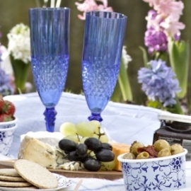 Champagne flute royal blue