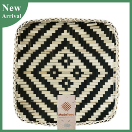 Square woven basket black