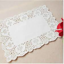 Paper doilies white rectangle L (12pcs)