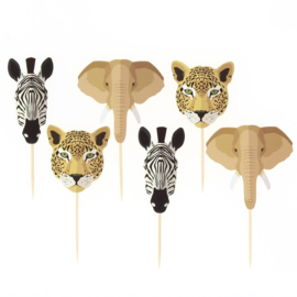 Papieren cupcake set safari (6st)