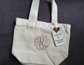Mini canvas tote with any text