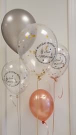 Eid balloons Partyzz mix rose gold confetti (5pcs)