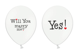 Ballon wit Will you / YES! (6st)
