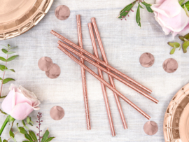 Paper straws shiny rose gold (10pcs)