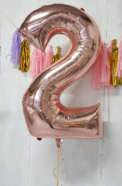 Cijfer ballon XL  rose goud 2
