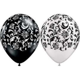 Balloon white damask (each)