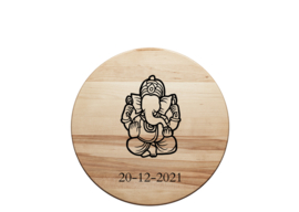 Houten hanger Ganesha met eigen tekst