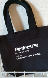 Mini tote met tekst Books