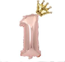Foil balloon with crown pink nr 1
