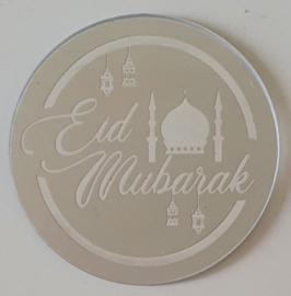 Eid cupcake topper acryl zilver (pst)