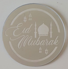 Cupcake topper Eid acrylic silver (ea)