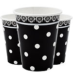 Paper cups black and white dots